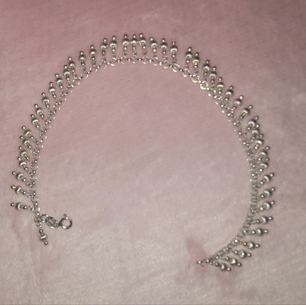 Anklet - 10" Italian Sterling Silver - Picture 6 of 13